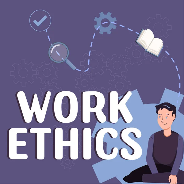 概念表示仕事の倫理 ビジネスコンセプト仕事をすることの重要性を中心とした価値観の集合 — ストック写真