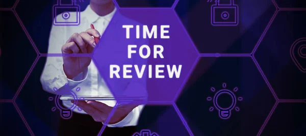 Sign Displaying Time Review Business Showcase Evaluation Feedback Moment Performance — 스톡 사진