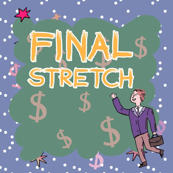 Konceptuell Display Final Stretch Business Showcase Sista Leg Avslutande Runda — Stockfoto