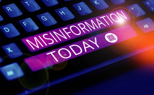 Text Sign Showing Misinformation Concept Meaning False Data Particular Intended — Stock Photo, Image