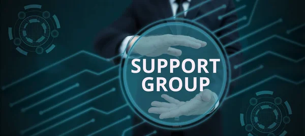 Inspiráció Mutató Jel Support Group Üzleti Megközelítés Emberek Száma Részt — Stock Fotó