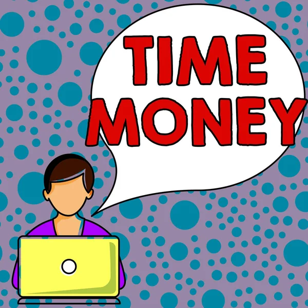 Texto Que Presenta Time Money Fondos Información General Negocios Anticipados — Foto de Stock