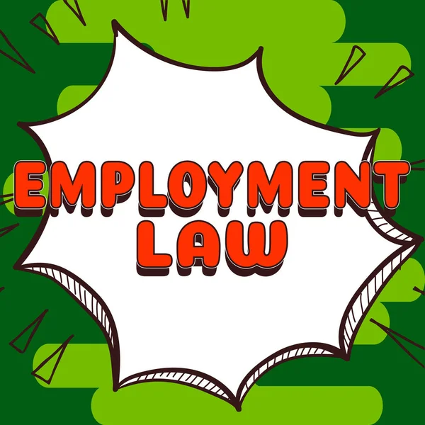 雇用法を提示するテキストキャプション ビジネスコンセプトは 雇用者と従業員の法的権利と義務を扱う — ストック写真