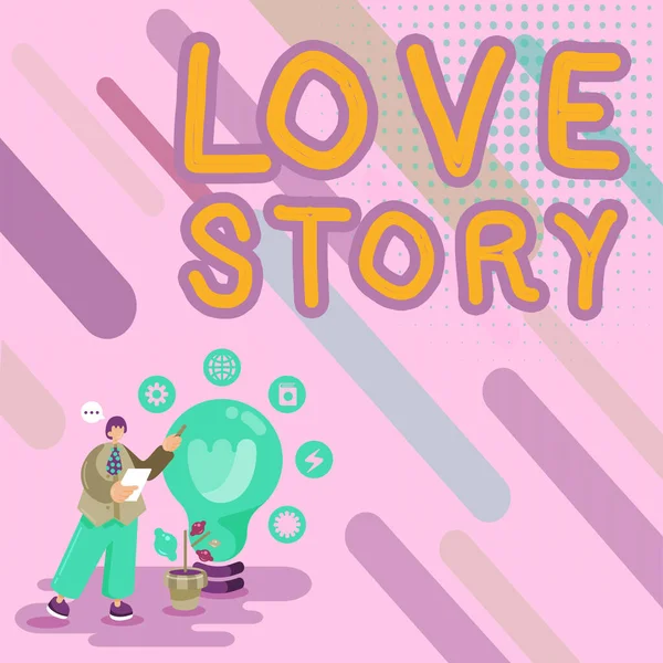Tekst Weergeven Love Story Conceptuele Foto Het Zoiets Als Een — Stockfoto