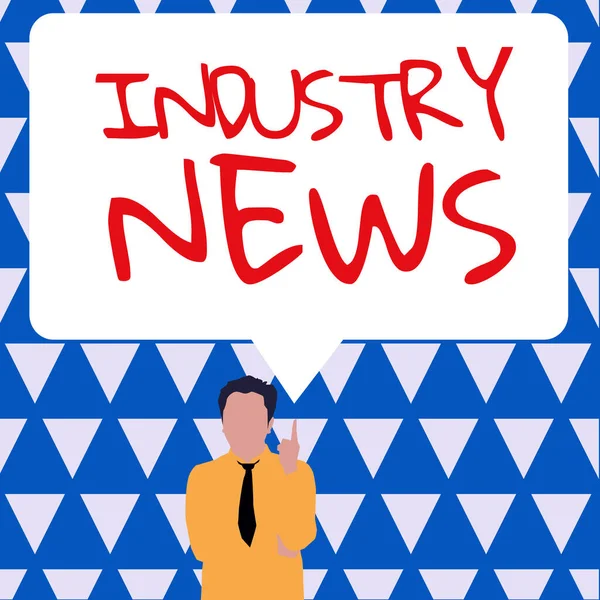 Conceptual Caption Industry News Business Showcase Technical Market Report Manufacturing — Stock Photo, Image