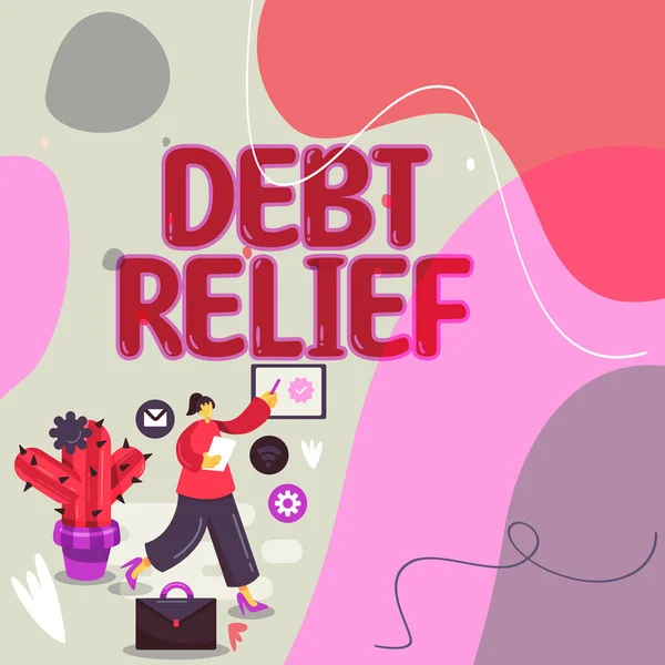 Inspiration Showing Sign Debt Relief Business Concept Partial Total Remission — Stock Photo, Image