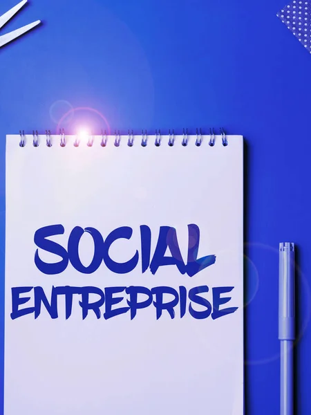 Hand writing sign Social Enterprise, Conceptual photo Business that makes money in a socially responsible way