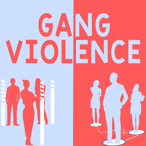 Signe Écriture Gang Violence Mot Pour Violation Des Lois Causées — Photo