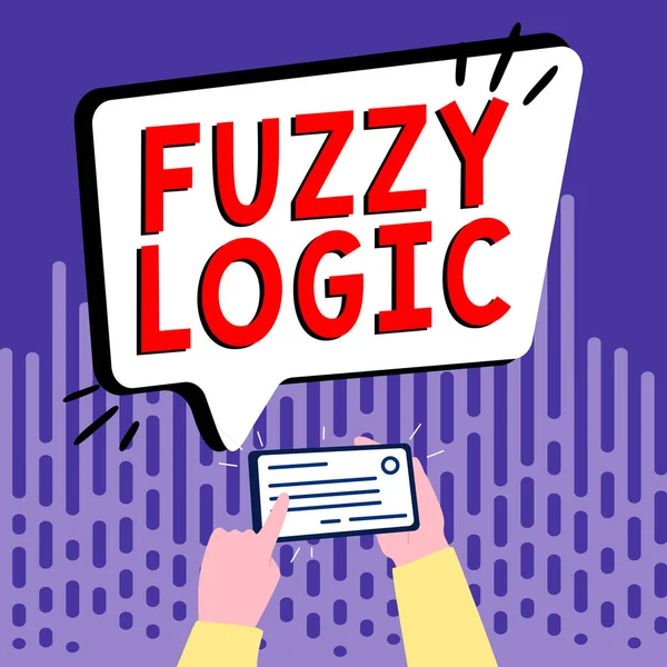 Text sign showing Fuzzy Logic, Business showcase system in which statement can be true, false, or any value in between