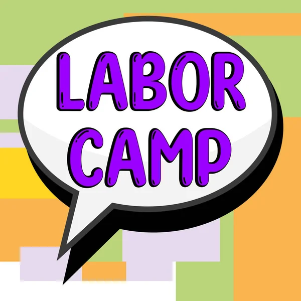 Conceptuele Weergave Labor Camp Woord Geschreven Een Strafkolonie Waar Dwangarbeid — Stockfoto