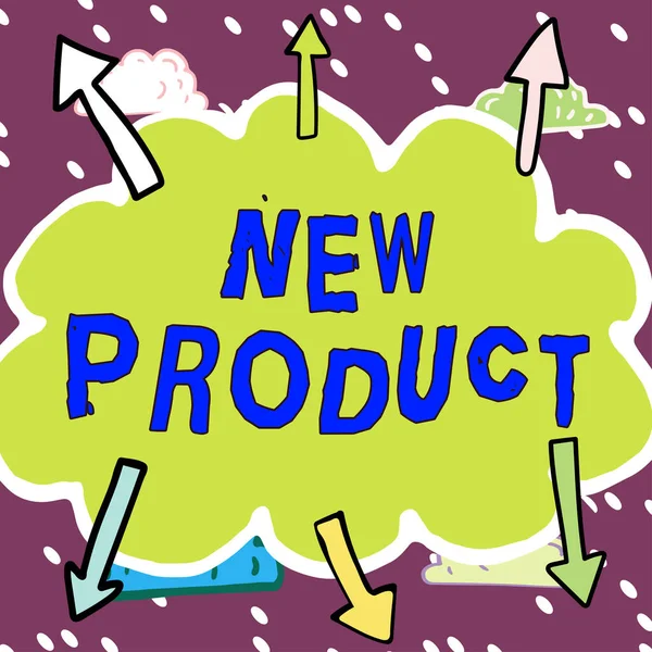 Sign Displaying New Product Business Concept Goods Services Differ Characteristics — 스톡 사진