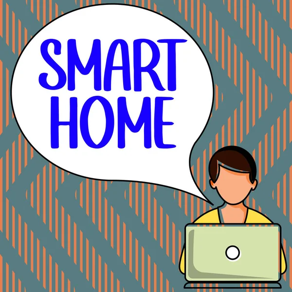 Konzeptionelle Anzeige Smart Home Geschäftskonzept Automatisierungssystem Steuerung Beleuchtung Klima Entertainment — Stockfoto