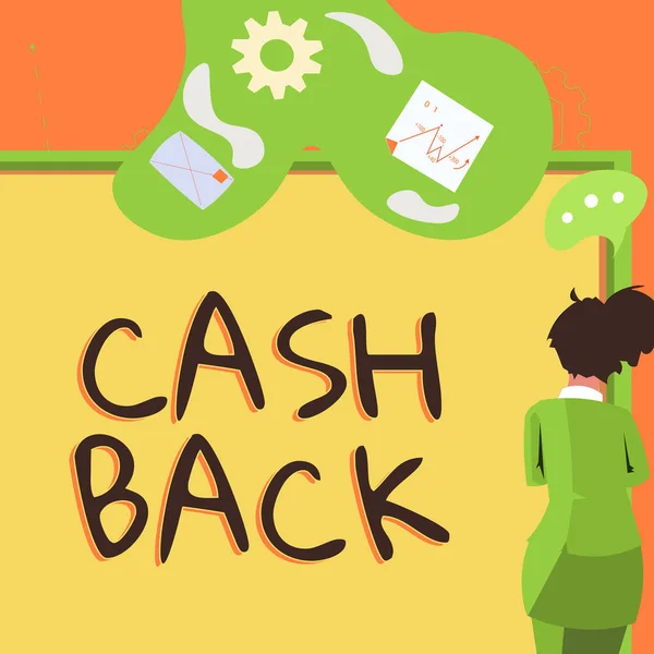 Handschrift Cash Back Word Written Incentive Bood Kopers Bepaalde Producten — Stockfoto