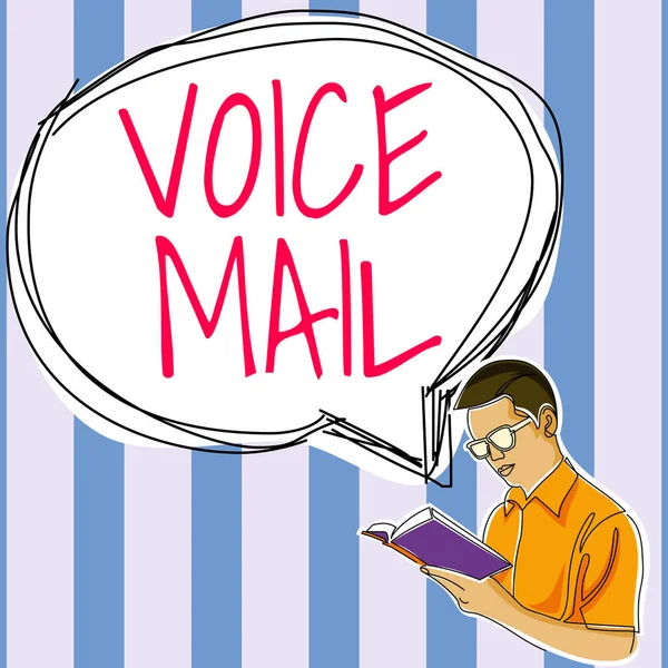 Handschrift Voice Mail Conceptuele Foto Elektronisch Systeem Dat Berichten Van — Stockfoto