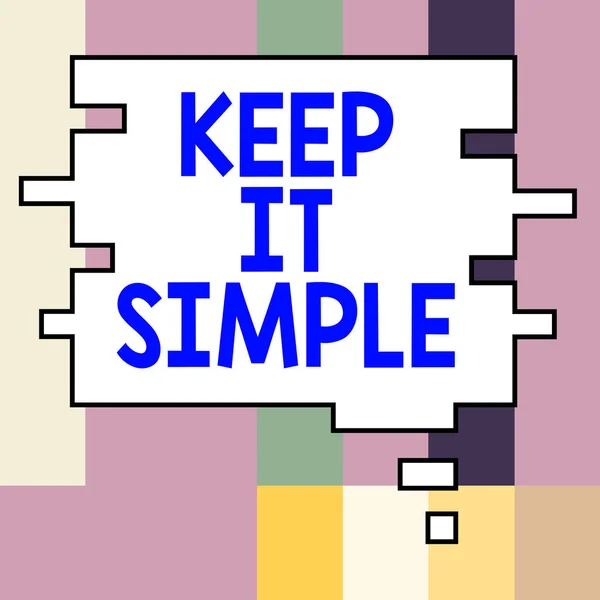Текстовий Знак Показує Keep Simple Бізнес Підхід Легко Кинути Навколо — стокове фото