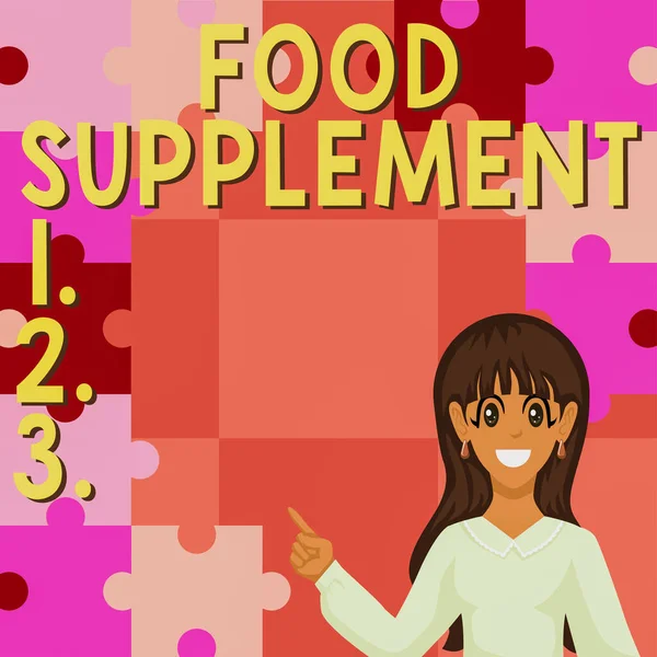 Tekst Bijschrift Presenteren Voedingssupplement Zakelijke Aanpak Voorwaarden Praktijken Die Kwaliteit — Stockfoto