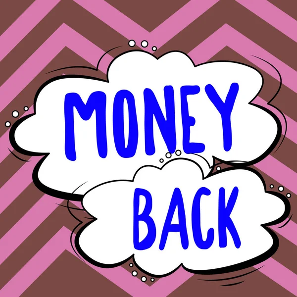 Skriv Money Back Forretningskonseptet Får Det Betalte Defekt Eller Produktproblem – stockfoto