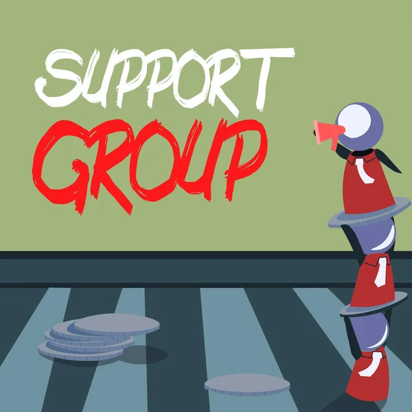 Σήμα Κειμένου Που Δείχνει Την Ομάδα Υποστήριξης Business Showcase Αριθμός — Φωτογραφία Αρχείου