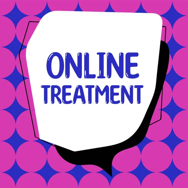 手写体在线治疗 通过互联网提供精神健康咨询的商业理念 — 图库照片