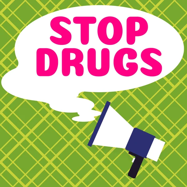手写体符号 停止吸毒 停止对海洛因或可卡因等物质的依赖 — 图库照片