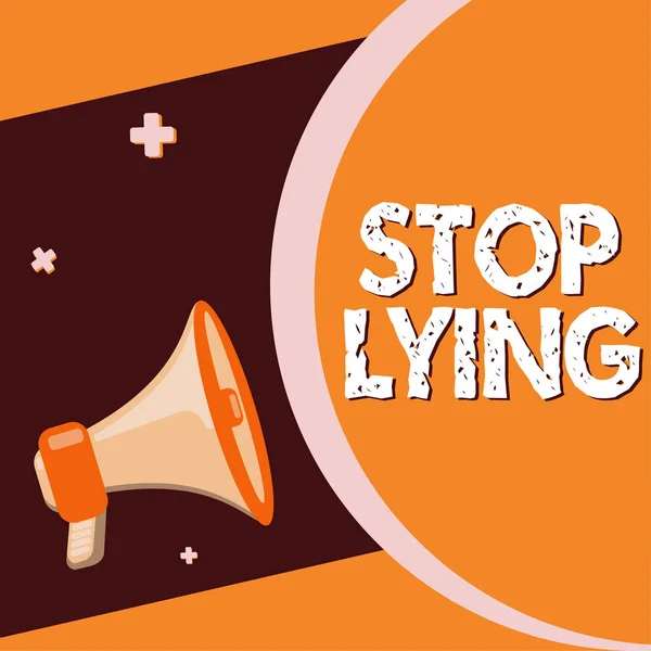 Yazısı Işareti Yalan Söylemeyi Bırak Görüşü Kompülsif Alışkanlık Yapan Yalanların — Stok fotoğraf