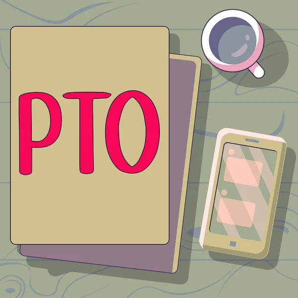 Inspiration Showing Sign Pto Word Written Employer Grants Compensation Personal — Stock Photo, Image