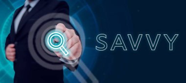 Savvy ve Internet kavramının pratik konularda algısı ve algısı olduğunu gösteren bir işaret