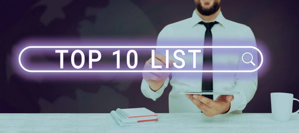Εννοιολογική Απεικόνιση Top List Business Concept Δέκα Πιο Σημαντικά Επιτυχημένα — Φωτογραφία Αρχείου