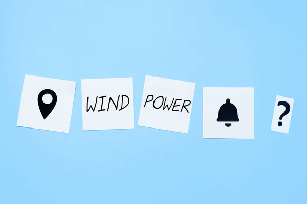 Ručně Psané Znamení Větrná Energie Obchodní Nápad Použití Proudění Vzduchu — Stock fotografie
