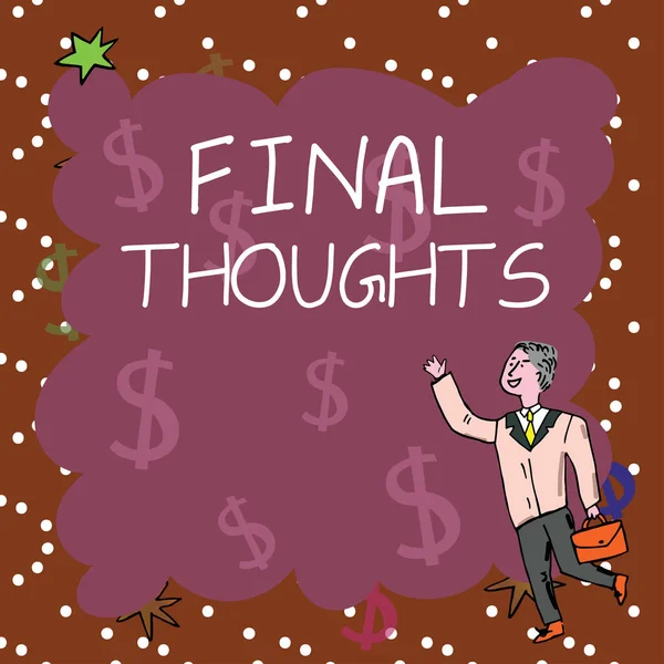 Text Caption Presenting Final Thoughts Word Conclusion Last Analysis Recommendations — 스톡 사진
