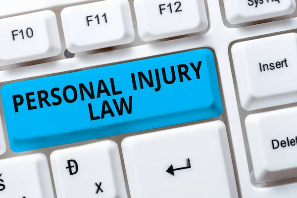 Sign displaying Personal Injury Law, Internet Concept being hurt or injured inside work environment