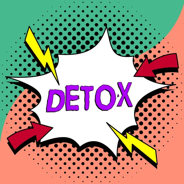 Legenda Texto Apresentando Detox Visão Geral Negócio Momento Para Dieta — Fotografia de Stock
