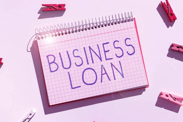 Inspiration Zeigt Zeichen Business Loan Business Überblick Credit Mortgage Financial — Stockfoto