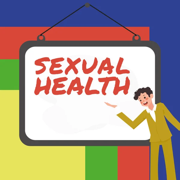 Sinal Escrita Mão Saúde Sexual Palavra Para Corpo Mais Saudável — Fotografia de Stock