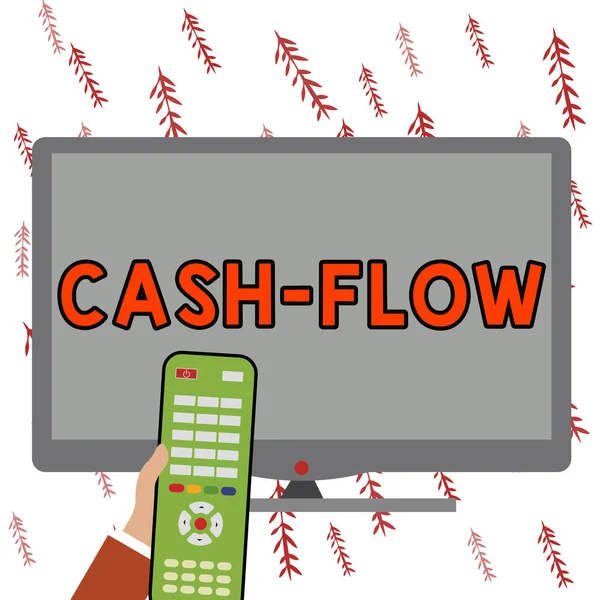 Inspiration Showing Sign Cash Flow Internet Concept Actual Cash Can — 스톡 사진