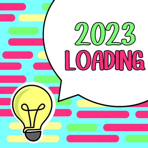 Leyenda Conceptual 2023 Cargando Concepto Significa Publicidad Próximo Año Pronosticando —  Fotos de Stock