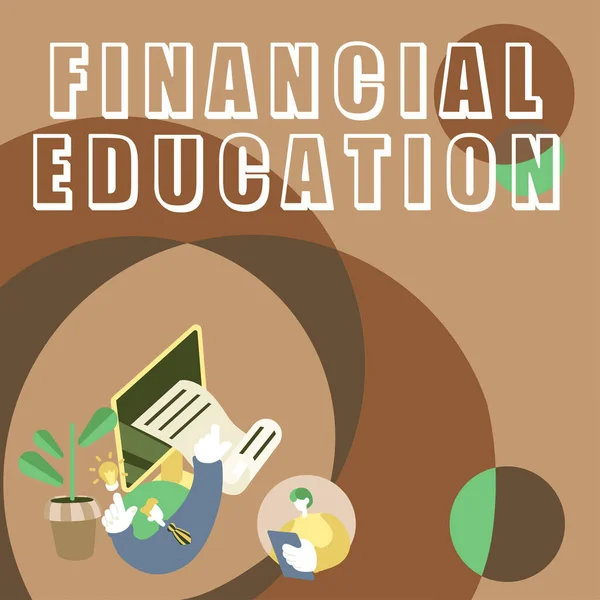 Yazısı Imzası Finansal Eğitim Kavram Finans Yatırım Gibi Parasal Alanları — Stok fotoğraf