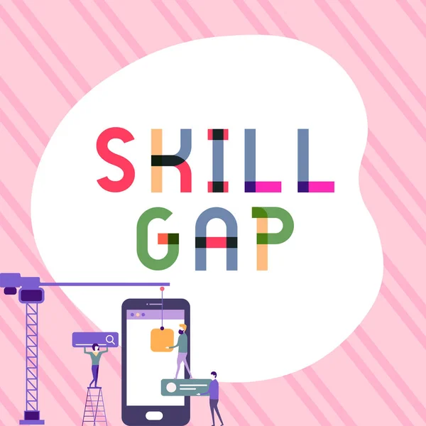 Τίτλος Κειμένου Που Παρουσιάζει Skill Gap Business Showcase Αναφορά Αδυναμία — Φωτογραφία Αρχείου