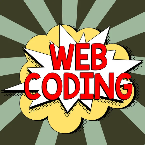 Schreiben Von Text Web Coding Word Written Über Die Arbeit — Stockfoto