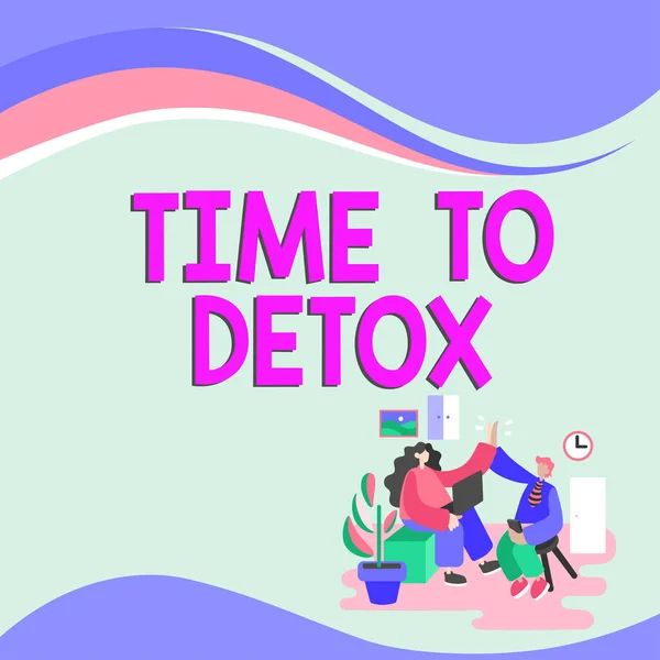 Tekst Pokazujący Inspirację Czas Detox Pomysł Biznes Moment Dietę Zdrowie — Zdjęcie stockowe