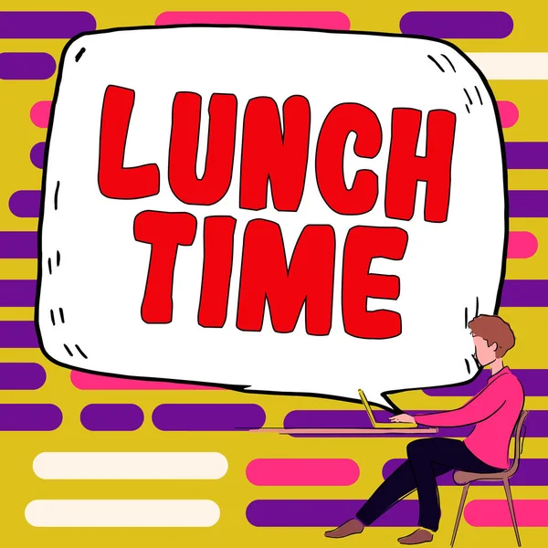 Writing Displaying Text Lunch Time Word Meal Middle Day Breakfast — 스톡 사진