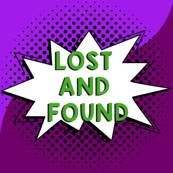 Conceptual caption Lost And Found, Business approach Place where you can find forgotten things Search service