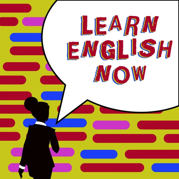 Englisch Lernen Jetzt Internet Konzept Gewinnen Oder Erwerben Kenntnisse Und — Stockfoto