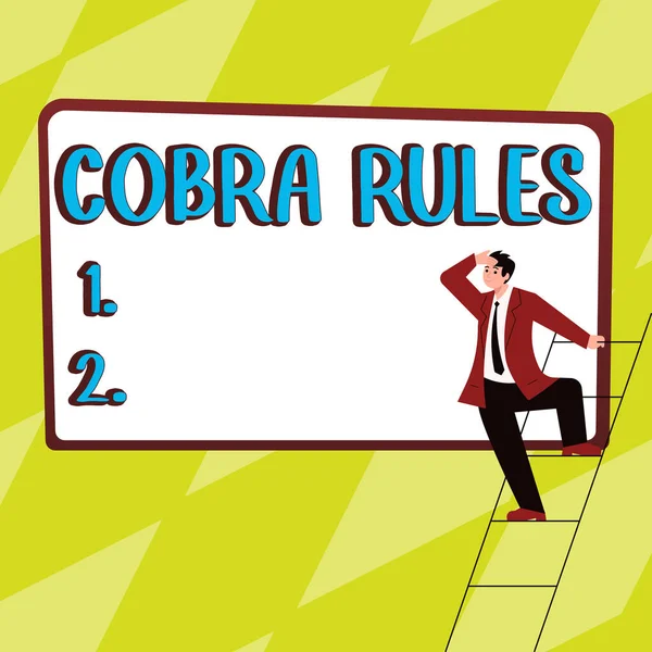 Konceptuální Zobrazení Kobra Pravidla Koncepce Význam Dává Pracovníkům Kteří Ztratí — Stock fotografie