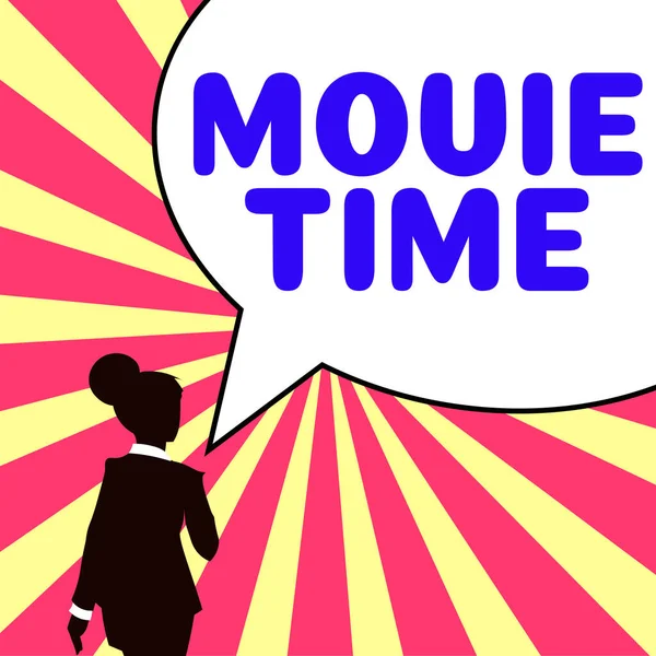 Text Sign Showing Movie Time Business Overview Scheduled Actual Time — 스톡 사진
