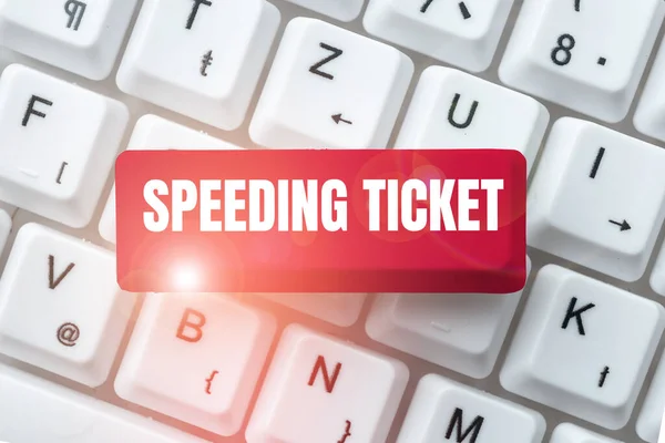 Text caption presenting Speeding Ticket, Conceptual photo psychological test for the maximum speed of performing a task