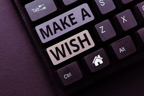 Inspiration showing sign Make A Wish, Business idea to desire a situation that is different from the one that exist