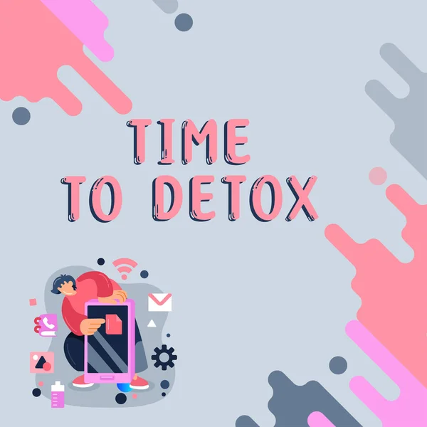 Znak Tekstowy Pokazujący Czas Detox Conceptual Photo Moment Diet Zdrowie — Zdjęcie stockowe