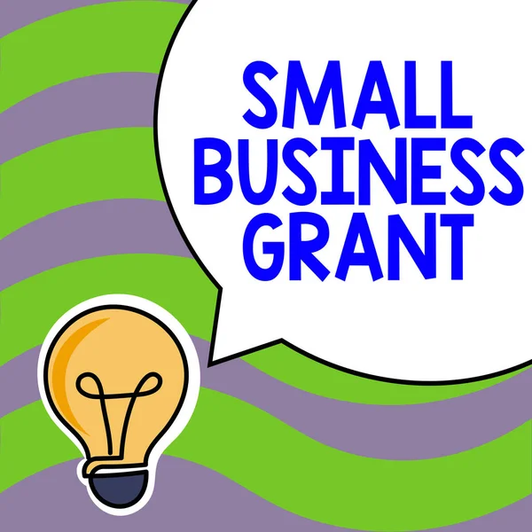 Wyświetlacz Koncepcyjny Small Business Grant Business Prezentuje Indywidualną Firmę Znaną — Zdjęcie stockowe