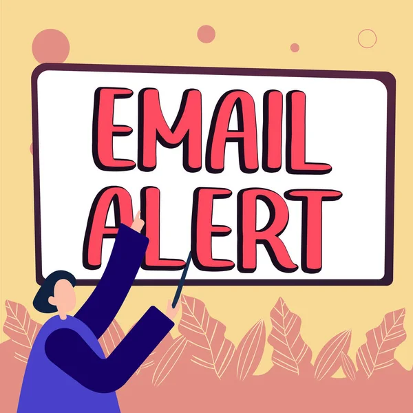 Legenda Conceitual Alerta Mail Emails Fotos Conceituais Gerados Automaticamente Enviados — Fotografia de Stock
